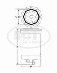 Фильтр топливный SCT - SCT / (6C119176AA / 1685861 / 6C119176AB) Mannol ST 6106