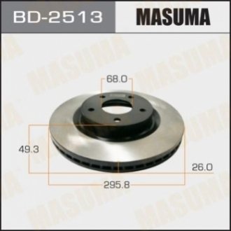 Диск тормозной (Кратно 2 шт) MASUMA BD-2513