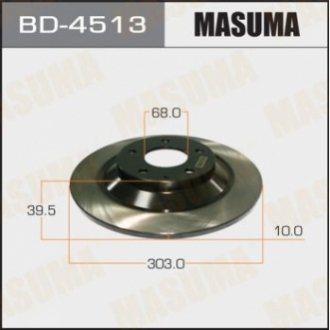 Диск тормозной задний Mazda CX-30 4WD (19-), CX-5 (11-) (Кратно 2 шт) MASUMA BD-4513