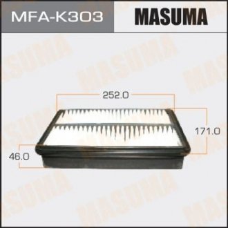 Повітряний фільтр A2517 LHD KIA/ SPORTAGE/ V2000, V2700 04- (1/40) MASUMA MFAK303