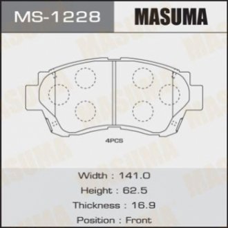 Колодки тормозные AN-322K, NP1006, P83027 передн LEXUS SC (MS-1228) MASUMA MS1228 (фото 1)