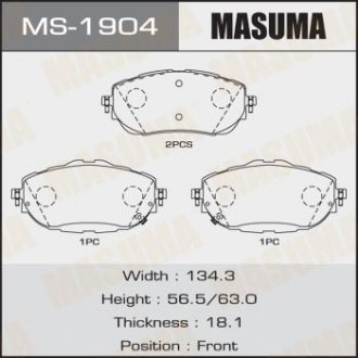 Колодка тормозная MASUMA MS1904