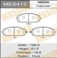 Колодки тормозные передн NISSAN PATROL) MASUMA MS2413 (фото 1)