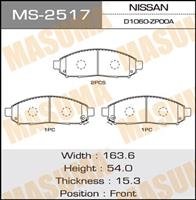 Колодки тормозные передн NISSAN PATHFINDER IV (R52) 2.5 dCi 4WD (12-17) MASUMA MS2517 (фото 1)