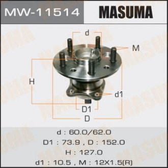 Підшипник ступиці - (4245006041 / 4245048011 / 4245048010) MASUMA MW11514 (фото 1)