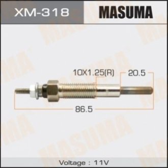 Свеча накала PM-164 /4D56 MASUMA XM318 (фото 1)
