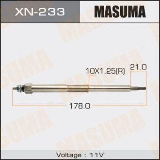 Свеча накаливания - (11065AD21A / 11065AD20A / 11065AD201) MASUMA XN233 (фото 1)