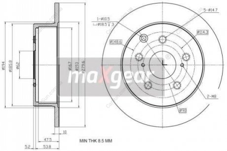 Тормозной диск MAXGEAR 19-2353 (фото 1)