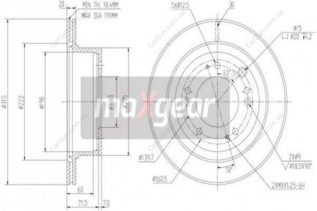 Тормозной диск MAXGEAR 19-2372