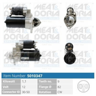 Стартер Astra F,Movano,Omega B,Vectra A/B MEAT&DORIA 5010347