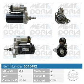 Стартер Golf II,III, Jetta II, Passat -96 MEAT&DORIA 5010482