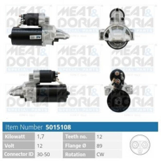 MEATDORIA FORD Стартер TRANSIT V363 2.2 13-, TRANSIT 2.2 11- MEAT&DORIA 5015108