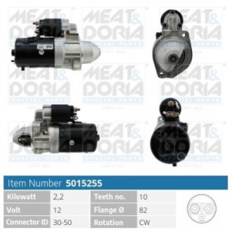 MEATDORIA SSANGYONG Стартер KORANDO (KJ) 2.9 TD 98-06, DB C-CLASS (W202) C 220 D (202.121) 93-00, DA MEAT&DORIA 5015255