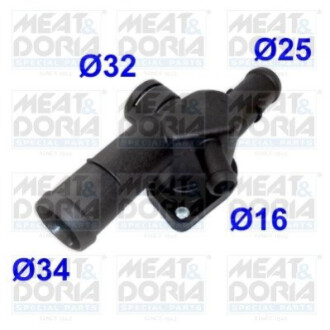 Фланец системы охлаждения VW Golf 1.6 03-14/Audi A3 1.6 03-12 MEAT&DORIA 93241