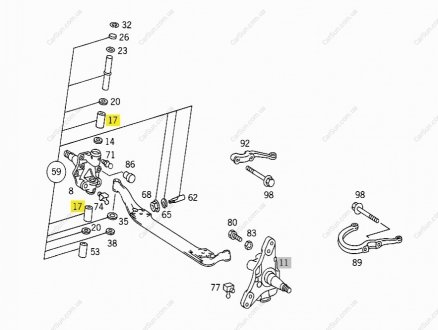 Ремкомплект шкворня Mercedes 609D-814D (голчастий підшипник) MERCEDES-BENZ 0169812610