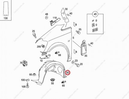 Подкрылок передний MERCEDES-BENZ 6396843377