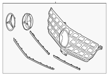 Решітка облицювання радіатора MERCEDES-BENZ A1668800985 9040