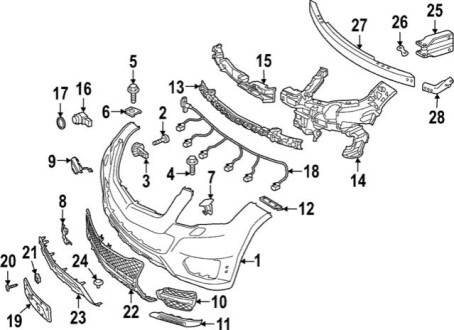 Накладка бампера переднего MERCEDES-BENZ A2048851822 7F24