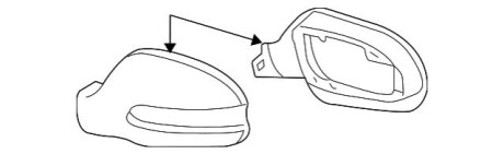 Покриття, зовнішнє дзеркало MERCEDES-BENZ A2308100964 9999