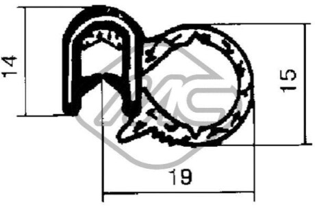 Уплотнение двери Metalcaucho 00601