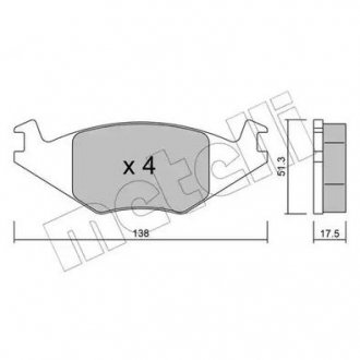 БЛОКИ ДАМКИ VW GOLF II 83-92 1.0-1.6D Metelli 22-0047-0 (фото 1)