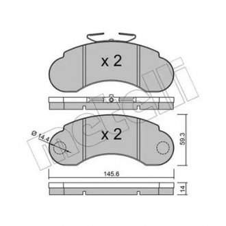 Гальмівні колодки, дискове гальмо (набір) Metelli 22-0055-0