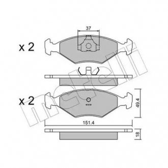 Колодки дискового тормоза Metelli 22-0057-2 (фото 1)