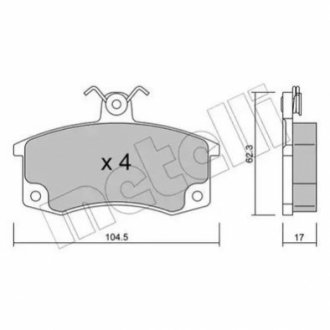 Комплект гальмівних колодок Metelli 22-0062-0