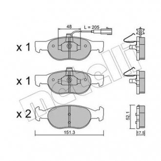 Комплект гальмівних колодок (дискових) Metelli 22-0079-0 (фото 1)