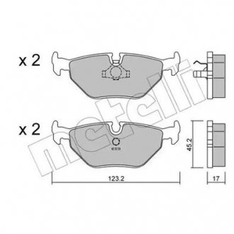 Комплект гальмівних колодок (дискових) Metelli 22-0125-0