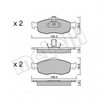 Комплект тормозных колодок, дисковый тормоз Metelli 22-0146-0