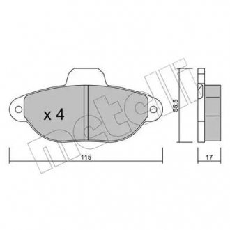 Комплект тормозных колодок Metelli 22-0159-1 (фото 1)