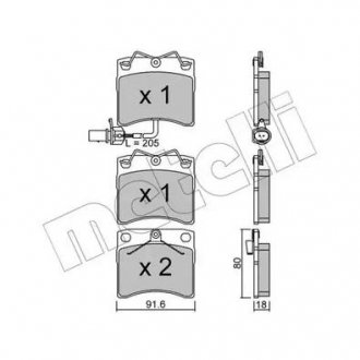 KLOCKI HAM.VW T4 90- CZUJ Metelli 22-0163-2