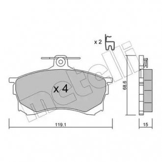 БЛОКИ ШИНКИ MITSUBISHI CARISMA -99 1.9TD Metelli 22-0250-0