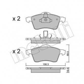 Гальмівні колодки, дискове гальмо (набір) Metelli 22-0263-0