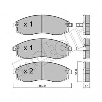 Комплект тормозных колодок, дисковый тормоз Metelli 22-0306-0