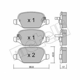Комплект тормозных колодок Metelli 22-0324-4 (фото 1)