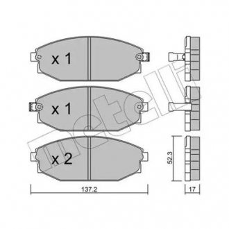 Гальмівні колодки, дискове гальмо (набір) Metelli 22-0363-0