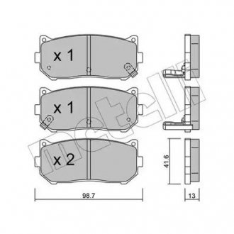 Комплект гальмівних колодок (дискових) Metelli 22-0372-0 (фото 1)