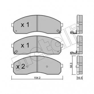 Комплект гальмівних колодок (дискових) Metelli 22-0374-0 (фото 1)