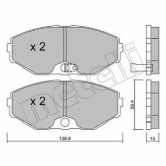 Комплект тормозных колодок, дисковый тормоз Metelli 22-0405-0