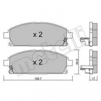 Тормозные колодки - (410601W388 / 410601W387) Metelli 22-0406-1