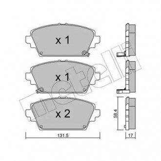 Комплект тормозных колодок, дисковый тормоз Metelli 22-0464-1 (фото 1)