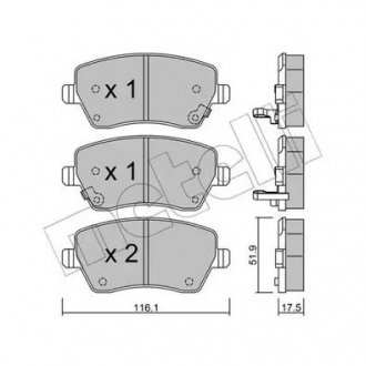 Комплект гальмівних колодок Metelli 22-0485-2 (фото 1)