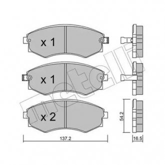 Гальмівні колодки, дискове гальмо (набір) Metelli 22-0518-0