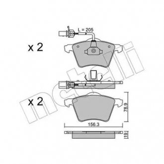 KLOCKI HAM.VW T4 97- CZUJ Metelli 22-0550-1