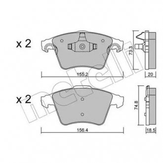 KLOCKI HAM.VW T5 03- K.16 BEZ CZUJ. Metelli 22-0552-3