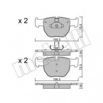 Комплект гальмівних колодок (дискових) Metelli 22-0598-0 (фото 1)