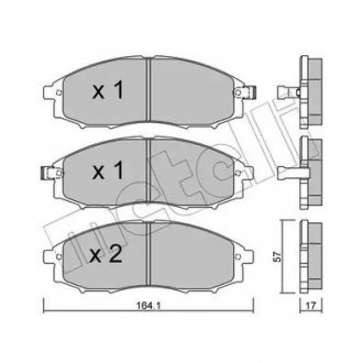 Комплект гальмівних колодок (дискових) Metelli 22-0611-0