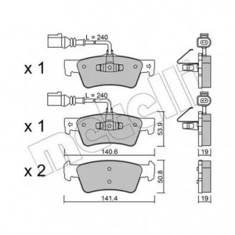 KLOCKI HAM.VW TOUAREG 02- TYL CZUJ Metelli 22-0661-0